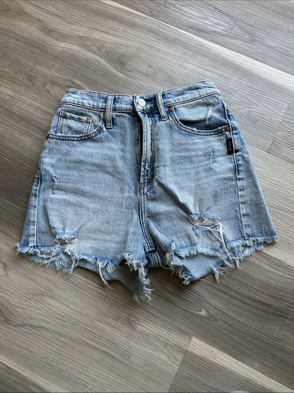 Silver “Highly Desirable” Light Blue Distressed Denim Shorts